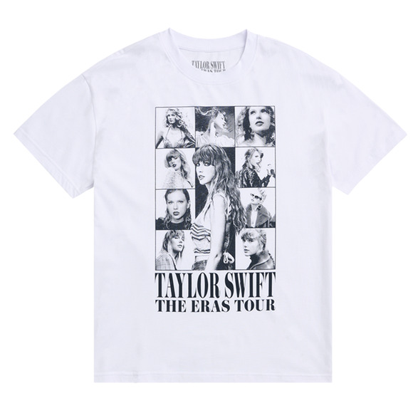 NEW The Eras Tour White Short Sleeve T-Shirt Taylor Swift Official Merch Swiftie - Picture 1 of 9
